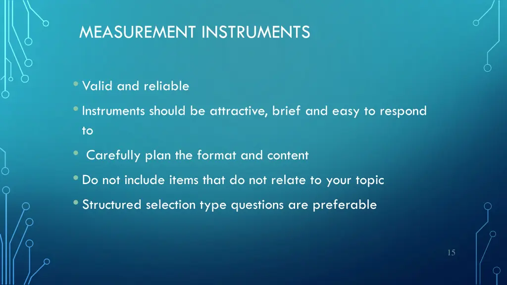 measurement instruments