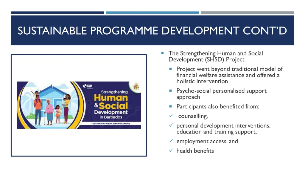 sustainable programme development cont d