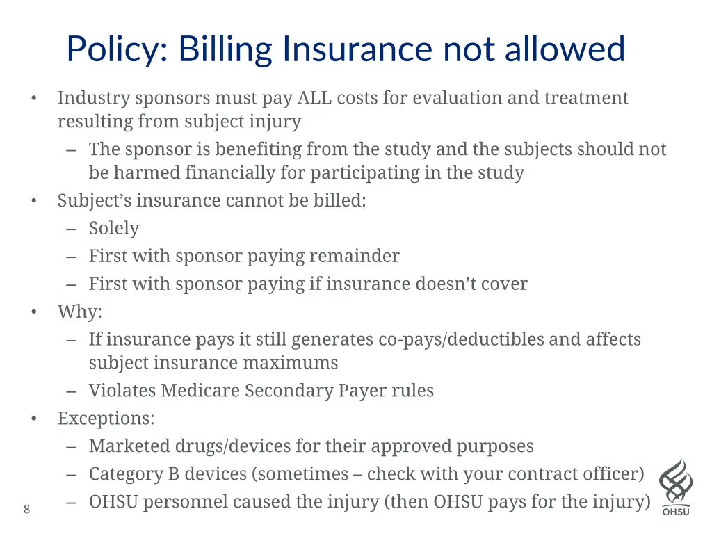 policy billing insurance not allowed