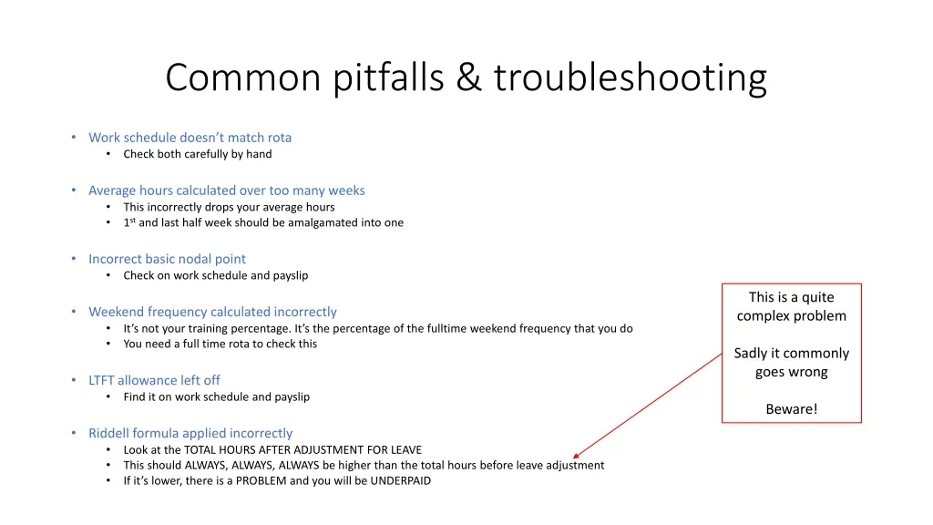 common pitfalls troubleshooting