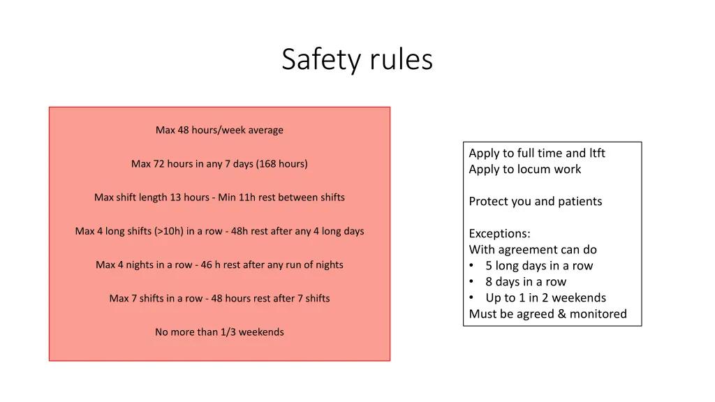 safety rules