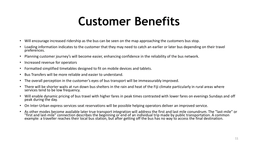 customer benefits