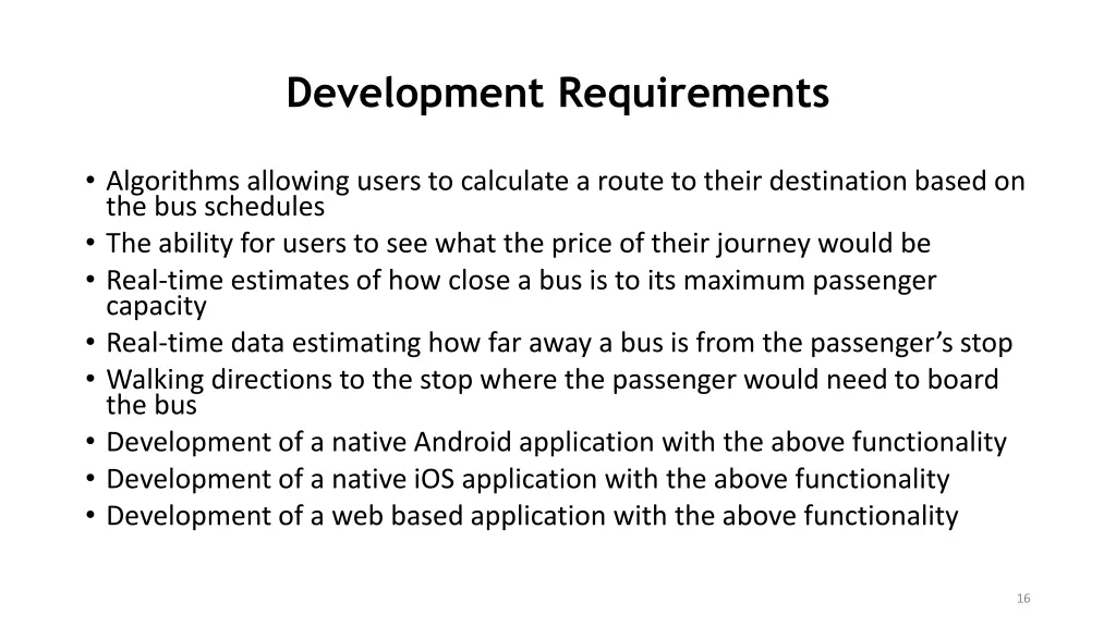 development requirements