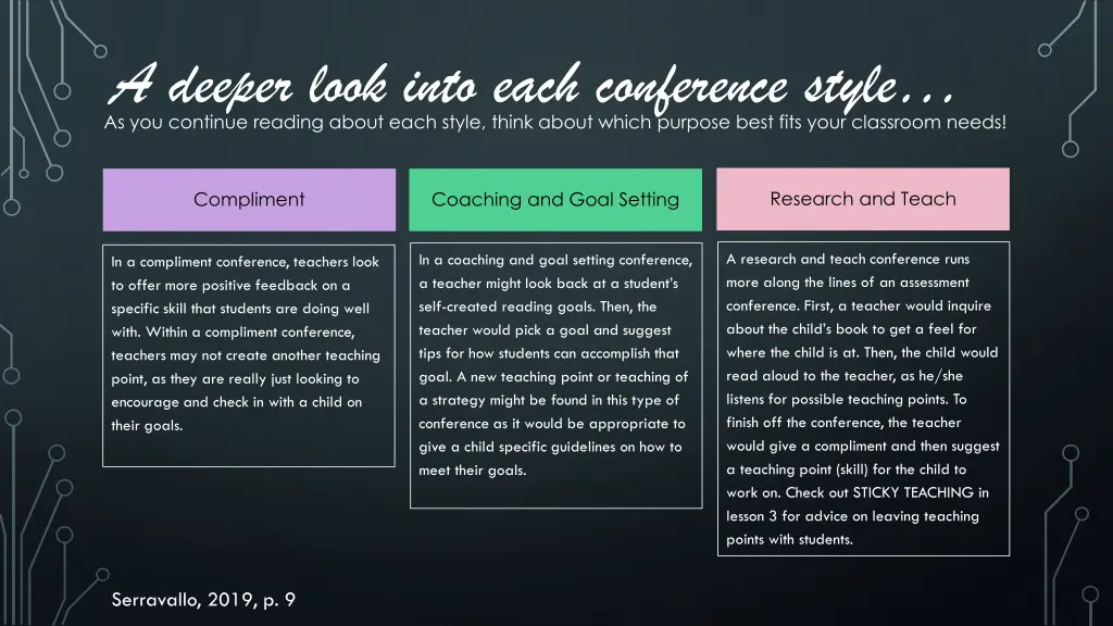 a deeper look into each conference style