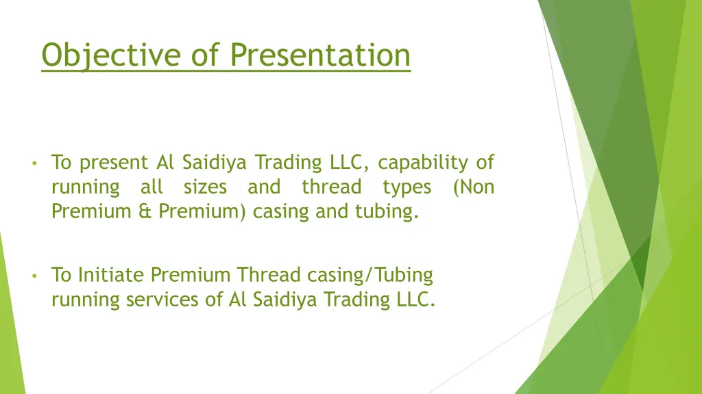 objective of presentation