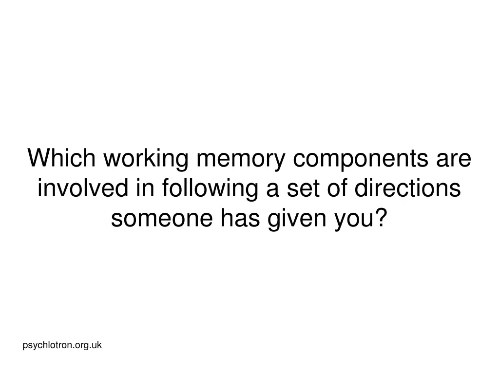 which working memory components are involved