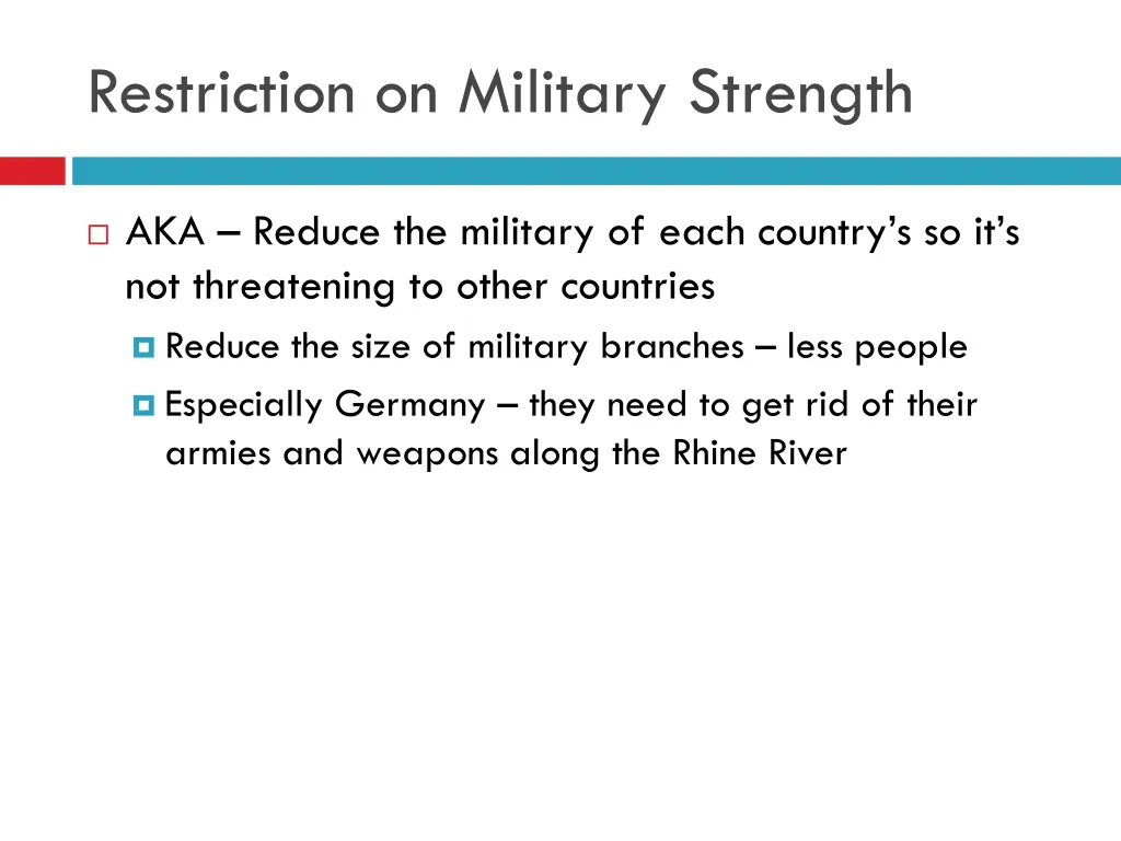 restriction on military strength