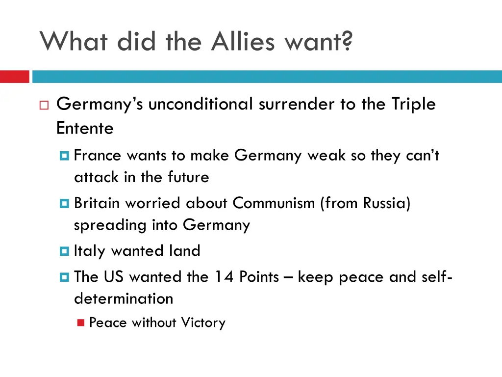 what did the allies want