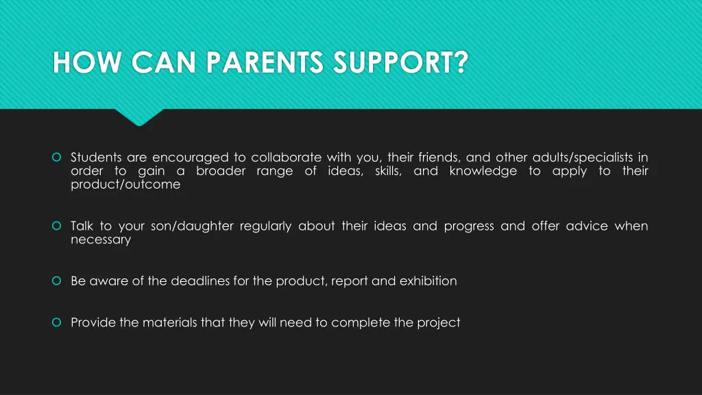 how can parents support