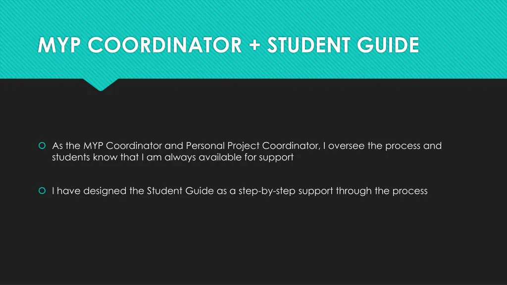 myp coordinator student guide