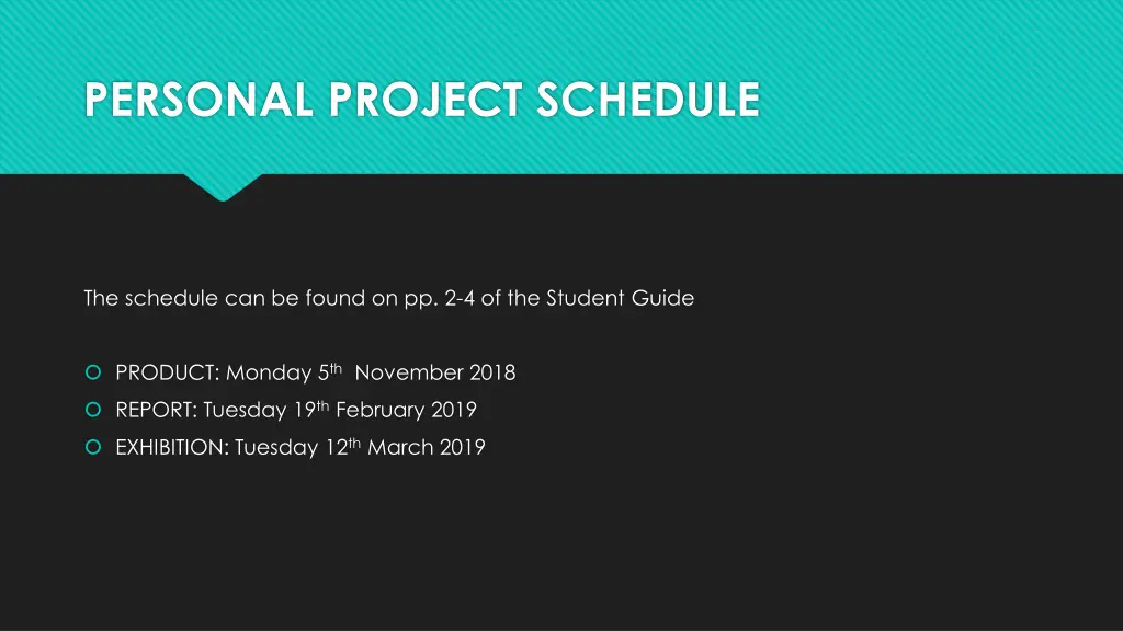 personal project schedule