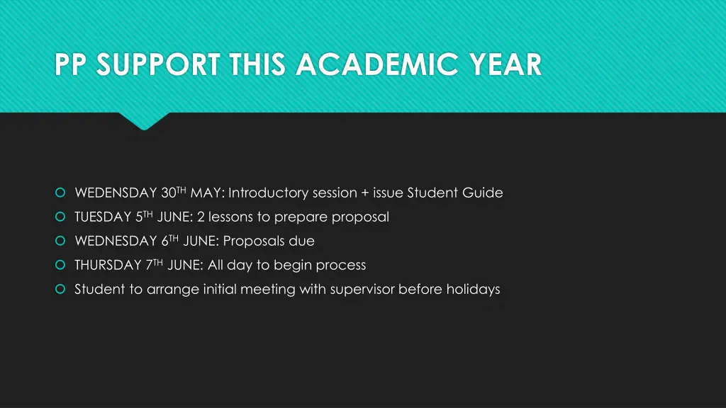 pp support this academic year