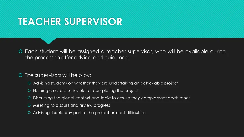 teacher supervisor