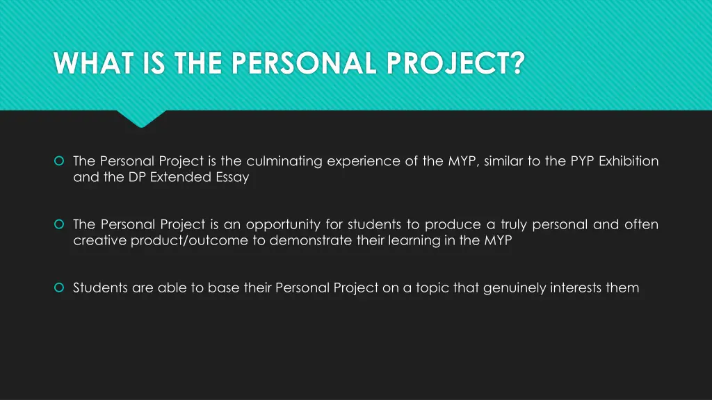 what is the personal project