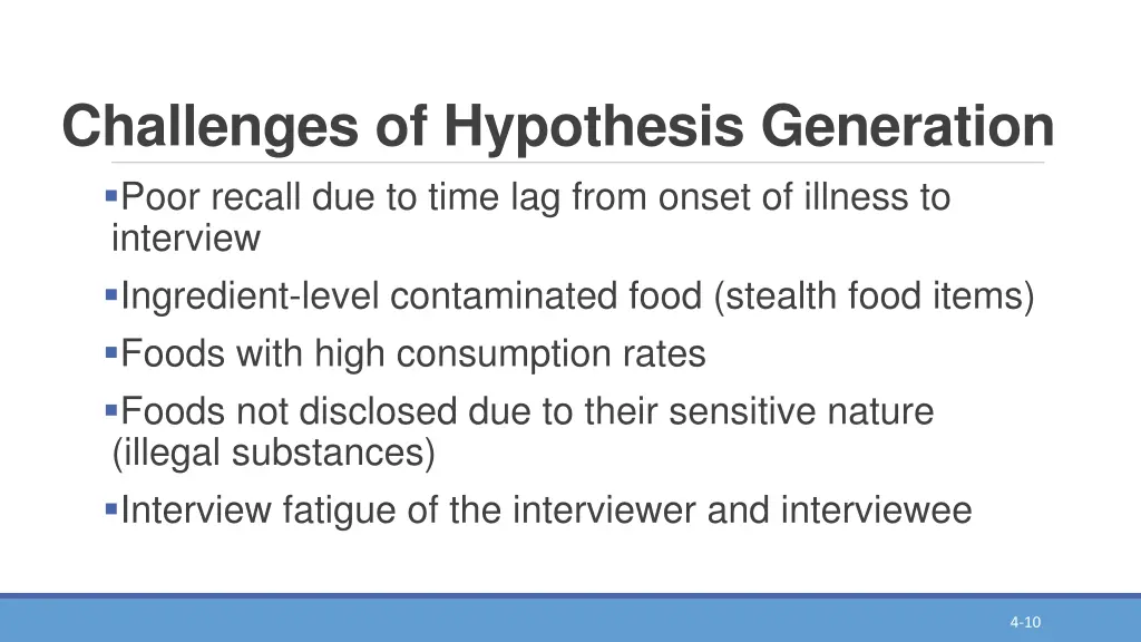 challenges of hypothesis generation poor recall