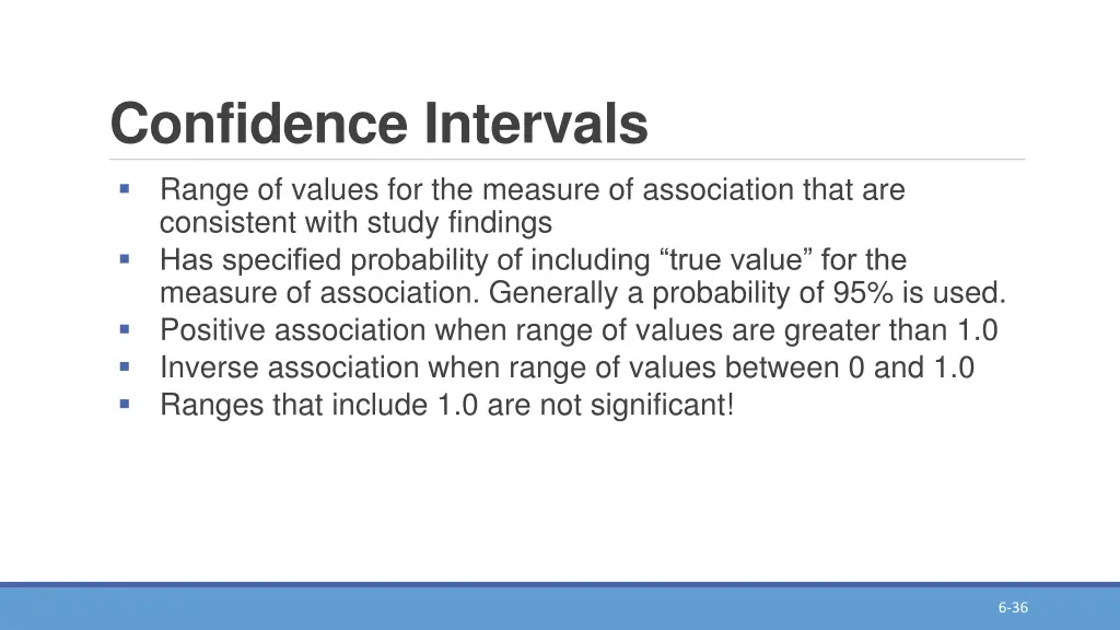 confidence intervals range of values