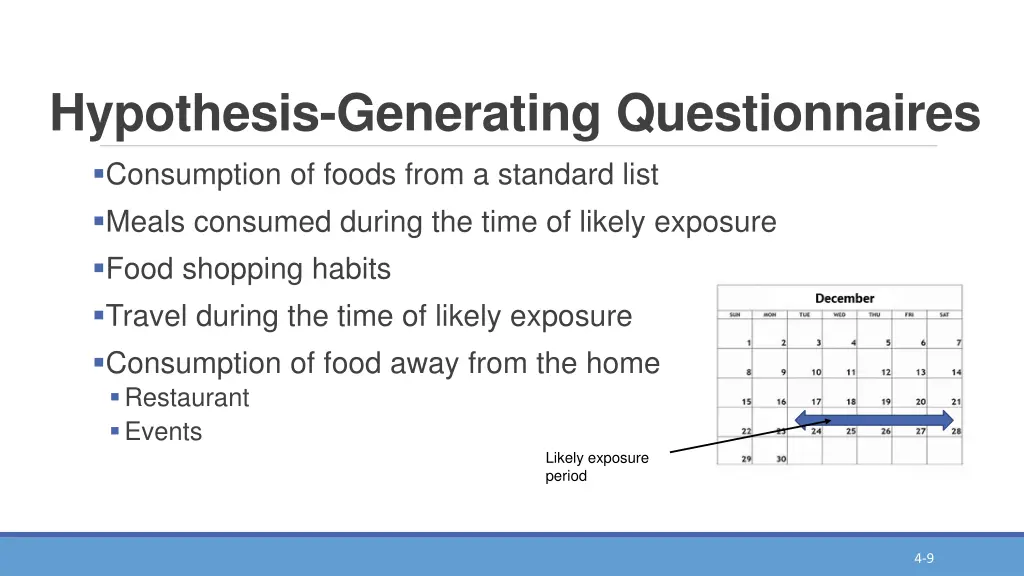 hypothesis generating questionnaires consumption