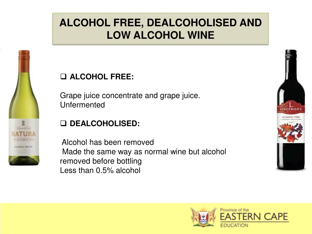 alcohol free dealcoholised and low alcohol wine