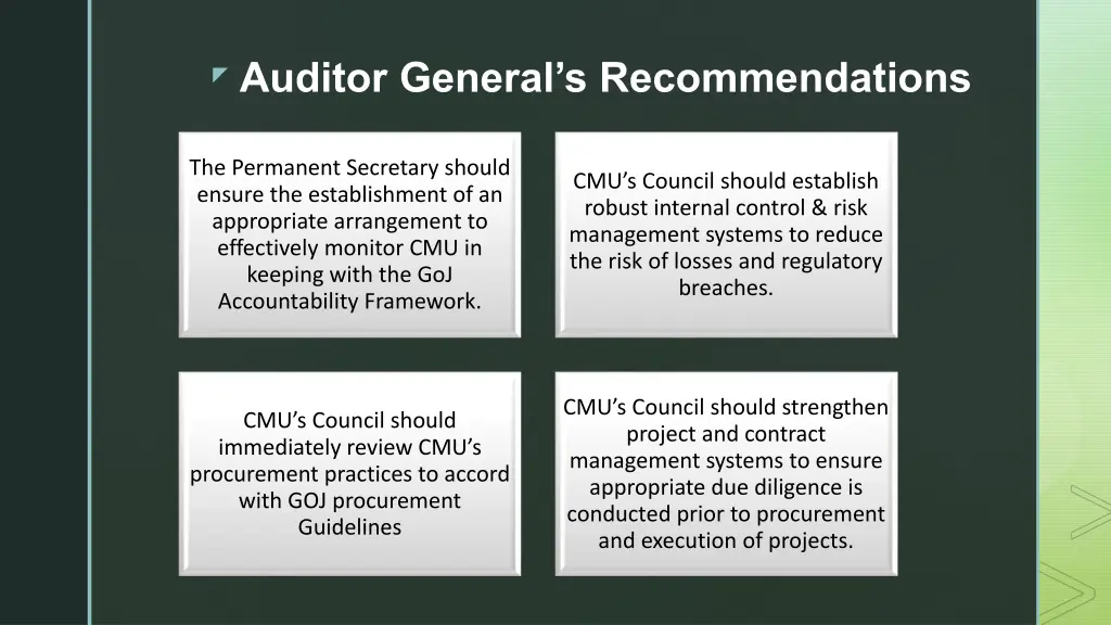 auditor general s recommendations