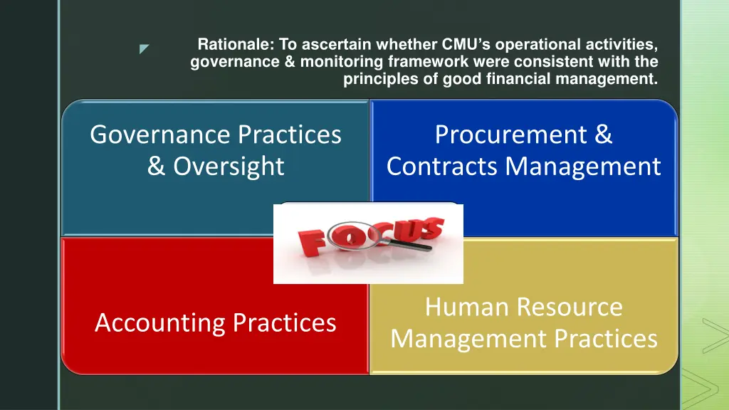 rationale to ascertain whether cmu s operational