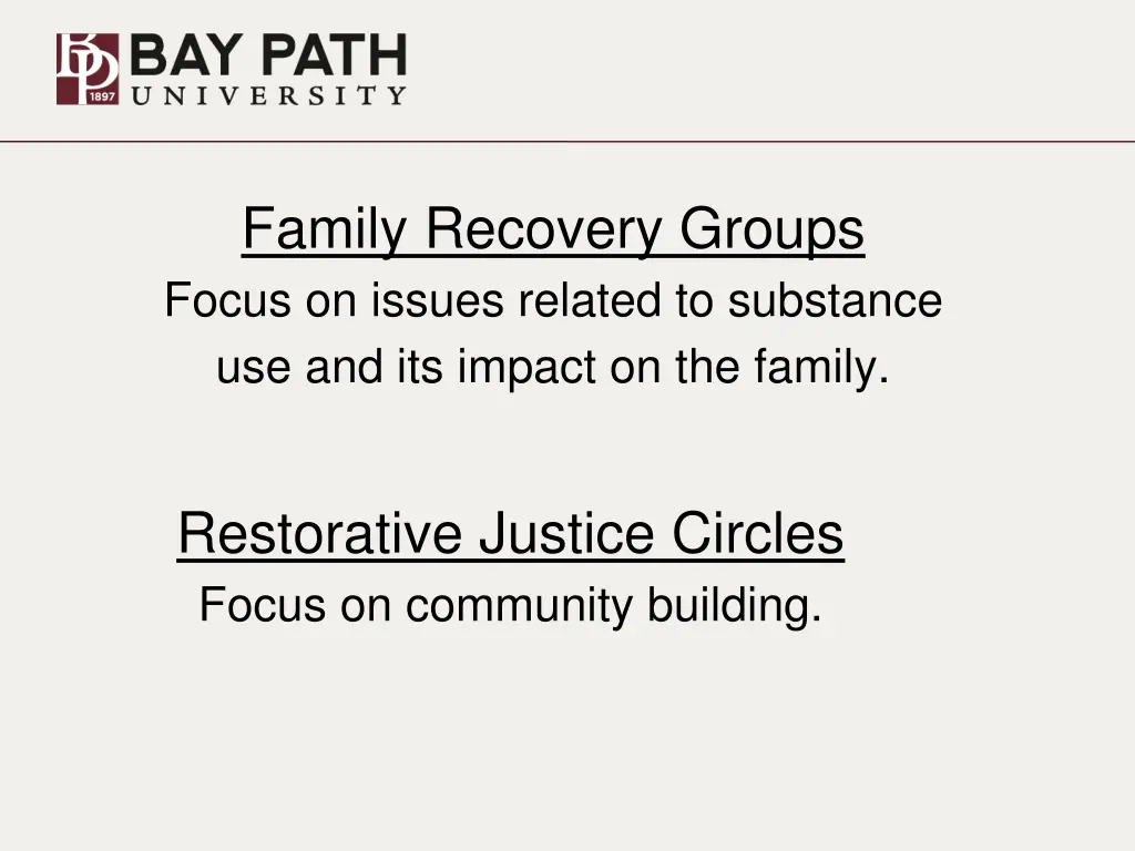 family recovery groups focus on issues related