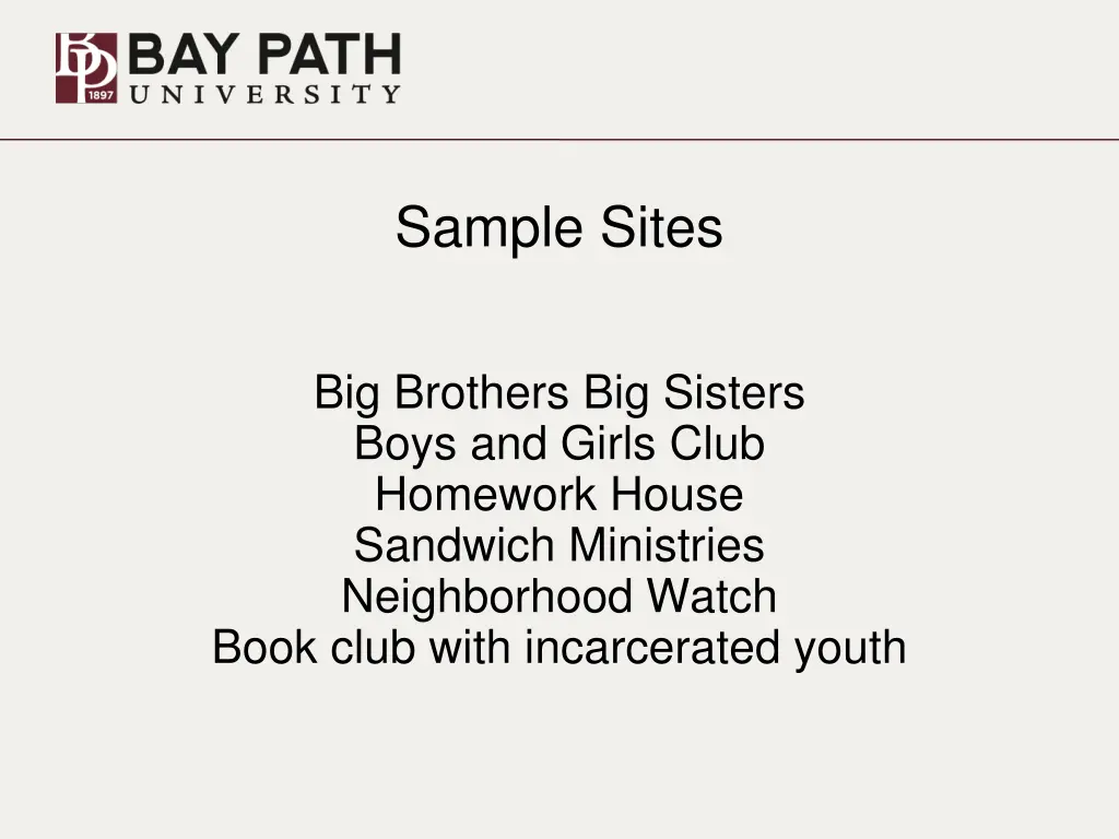 sample sites