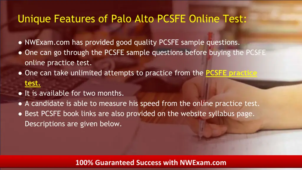 unique features of palo alto pcsfe online test