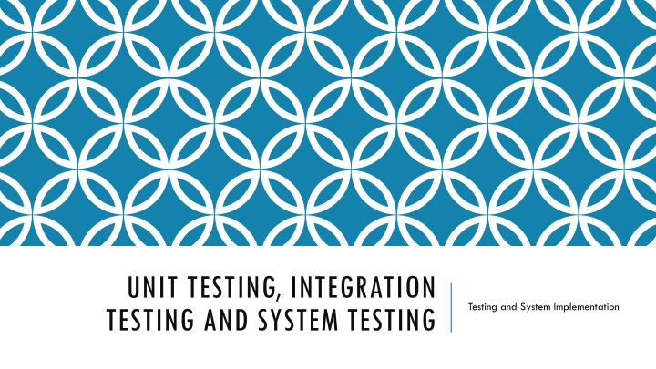 unit testing integration testing and system