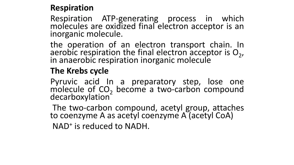 respiration respiration atp generating process