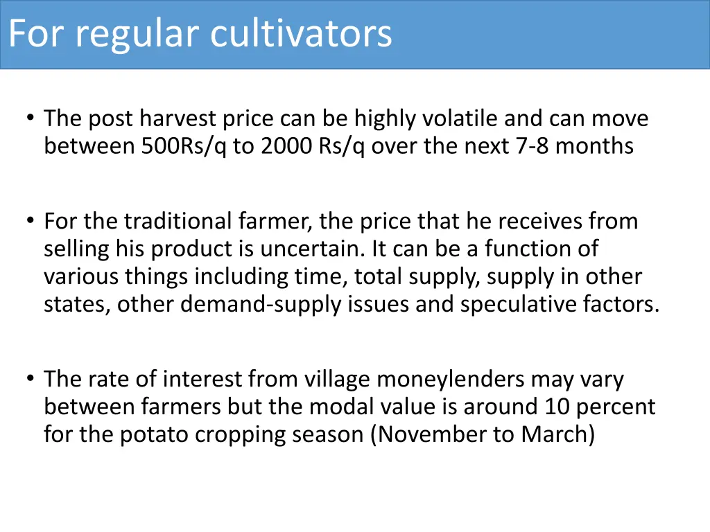 for regular cultivators