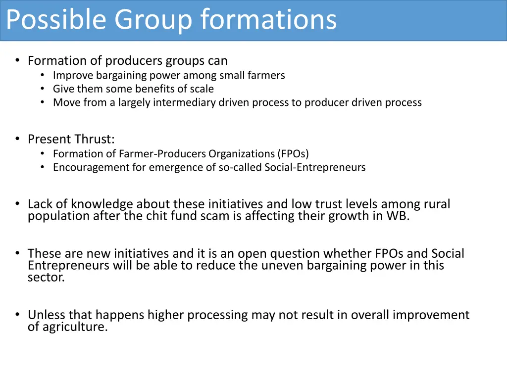 possible group formations