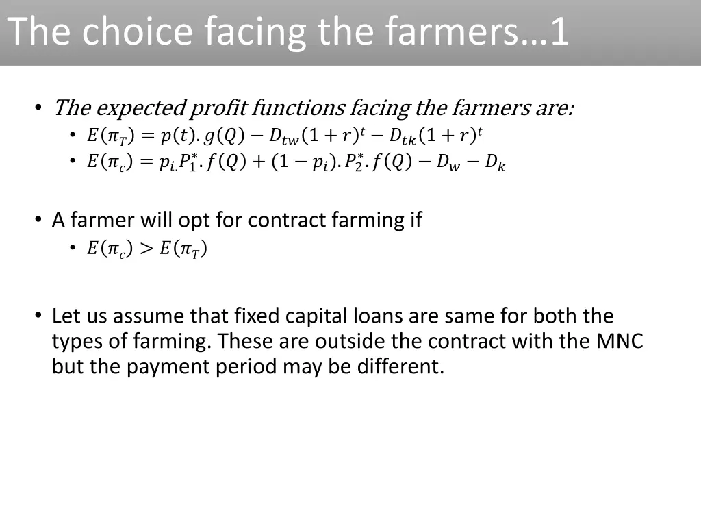 the choice facing the farmers 1