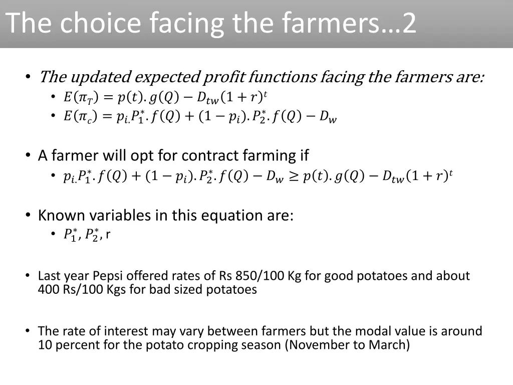 the choice facing the farmers 2