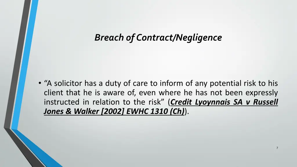 breach of contract negligence 1