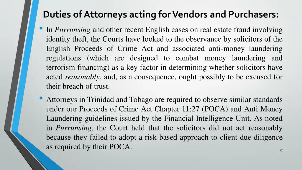 duties of attorneys acting for vendors 3