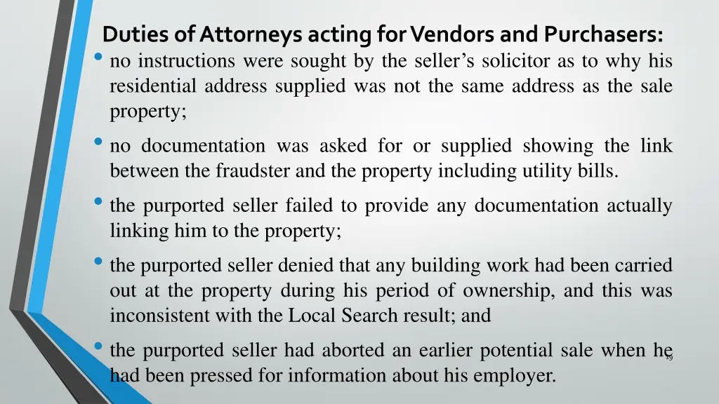 duties of attorneys acting for vendors 5