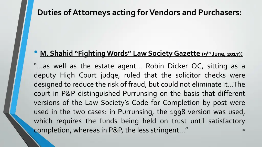 duties of attorneys acting for vendors 8