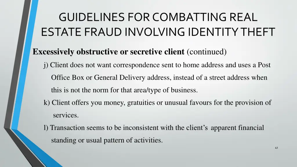 guidelines for combatting real estate fraud 10