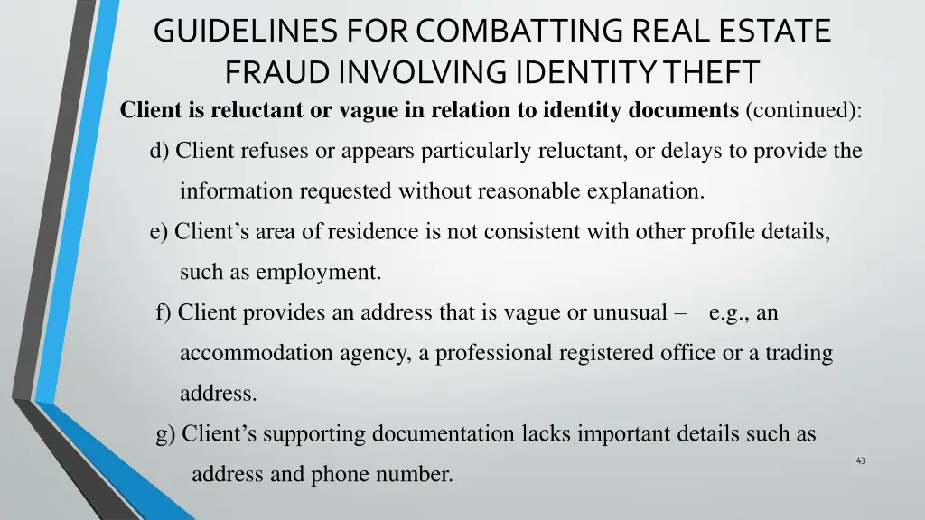 guidelines for combatting real estate fraud 12