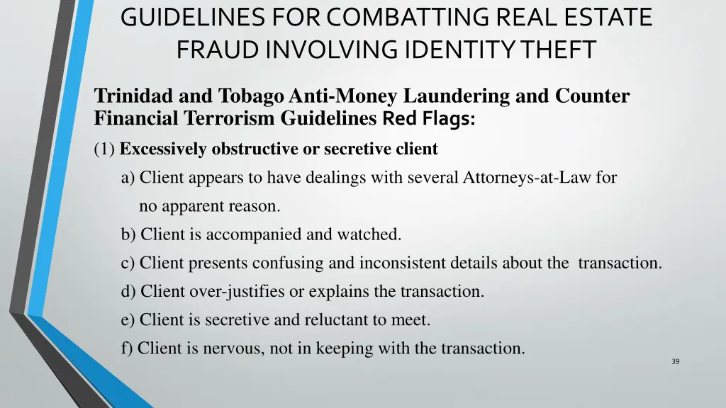 guidelines for combatting real estate fraud 8