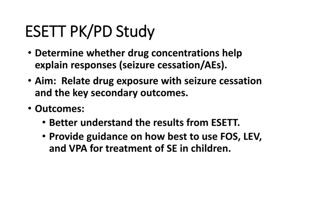 esett pk pd study esett pk pd study determine