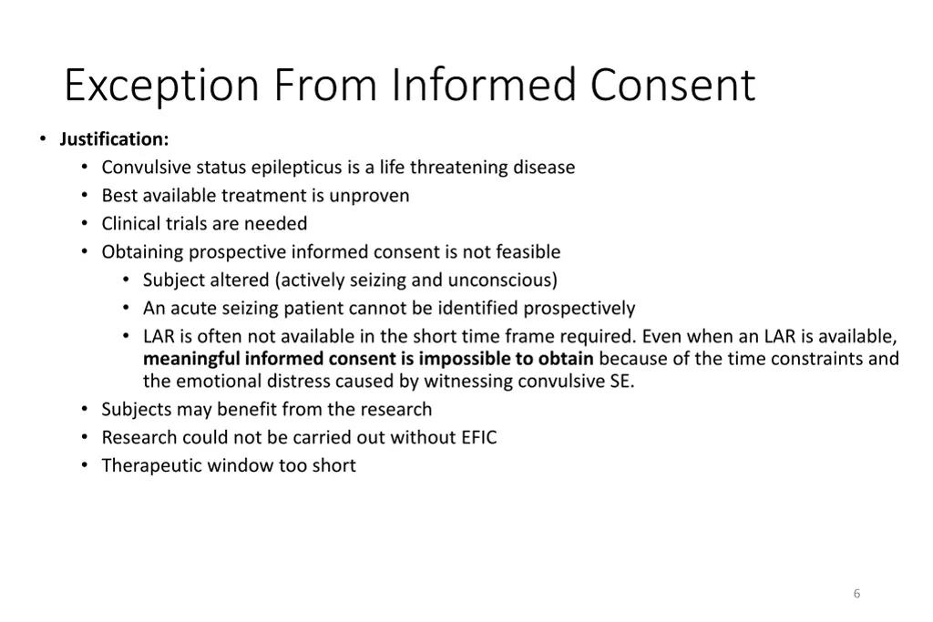 exception from informed consent