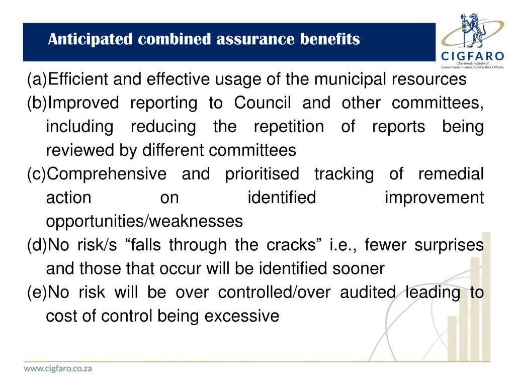 anticipated combined assurance benefits