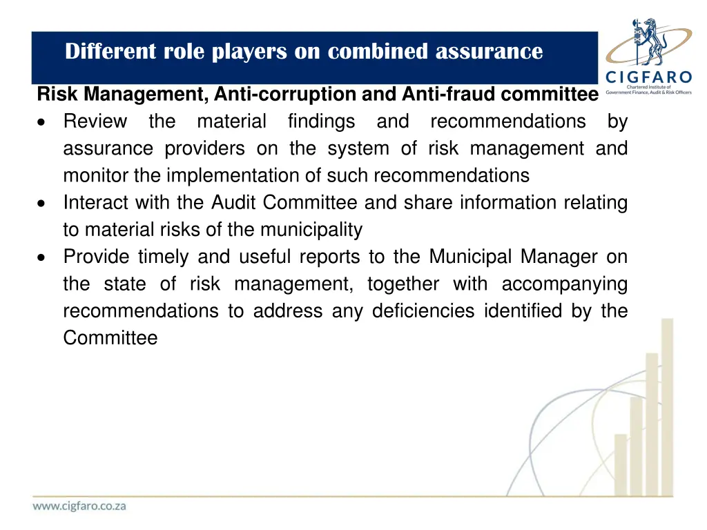 different role players on combined assurance 2