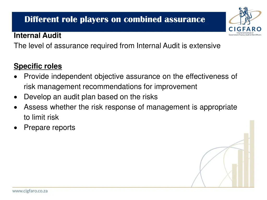 different role players on combined assurance 3