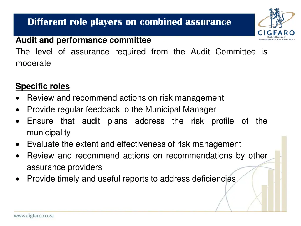 different role players on combined assurance 7