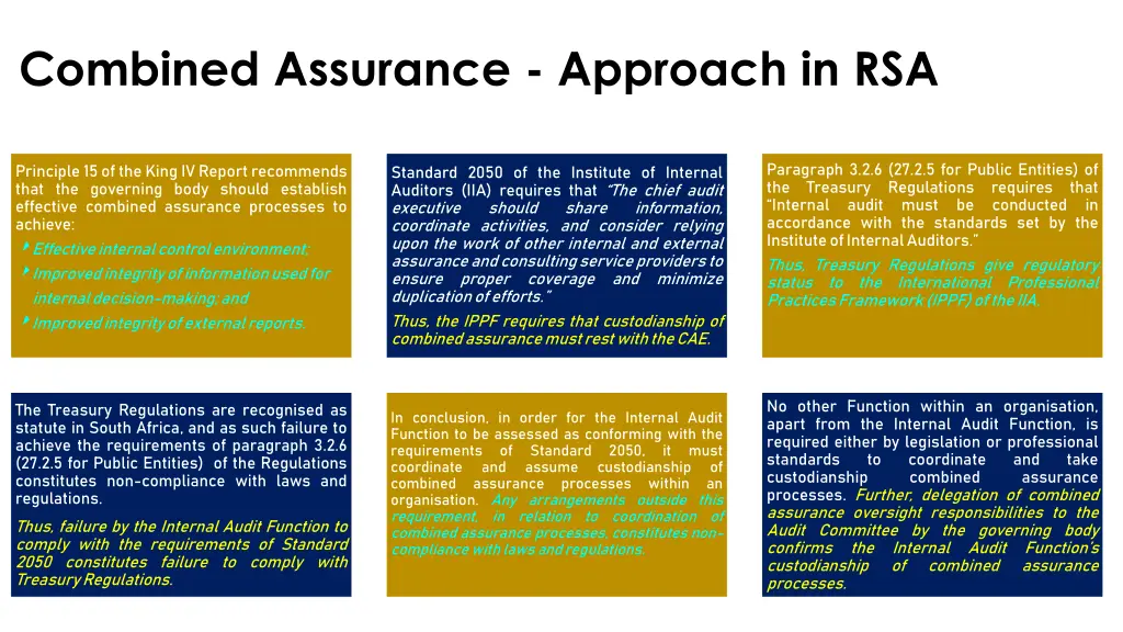 combined assurance approach in rsa