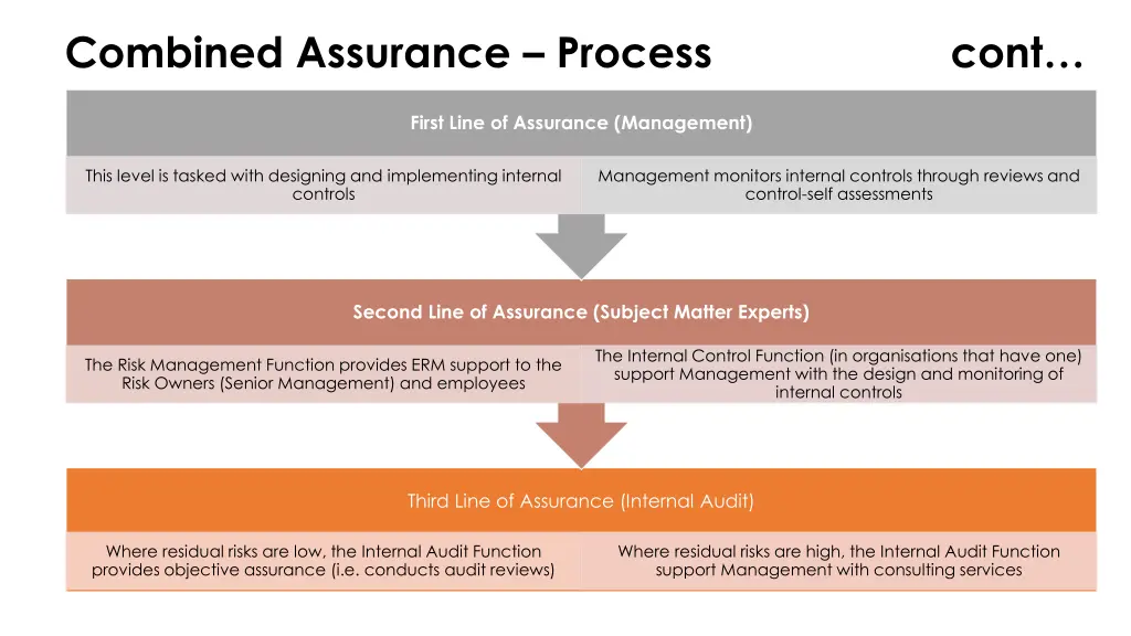 combined assurance process cont