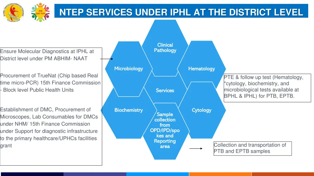 ntep services under iphl at the district level