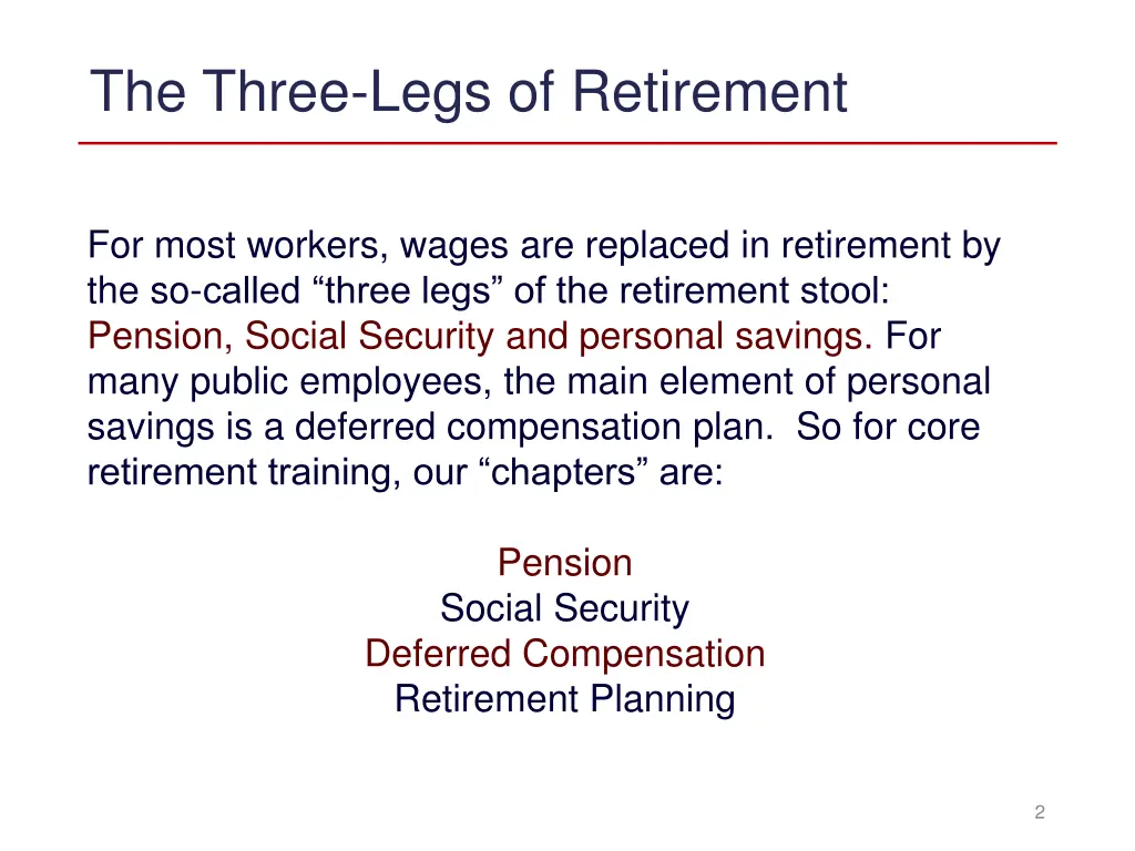 the three legs of retirement